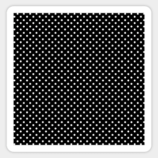 White on black polka dots Sticker